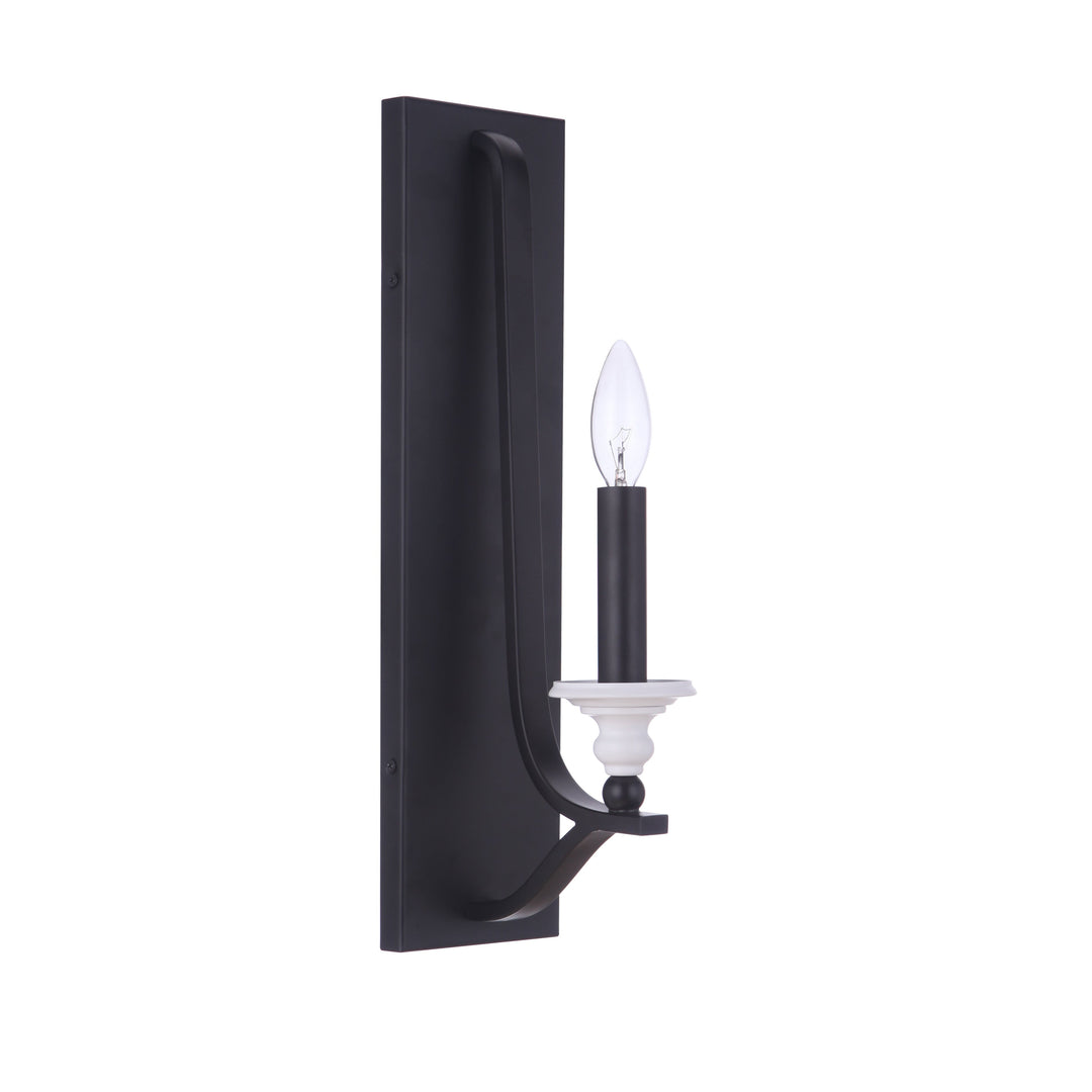 Esme 1 Light Sconce in Flat Black/Matte White CRAFTMADE