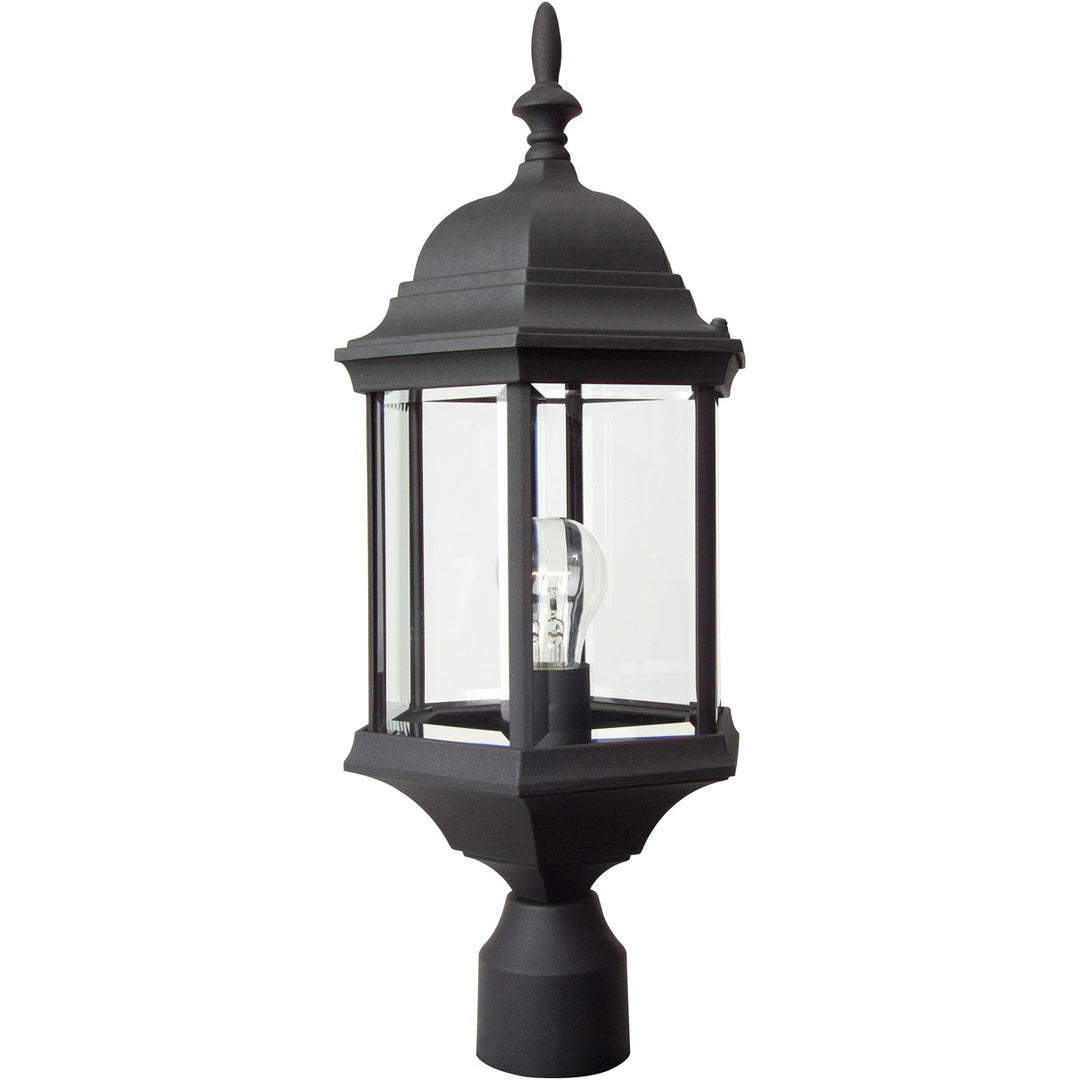 Hex Style Cast 1 Light Outdoor Post Mount in Textured Black CRAFTMADE