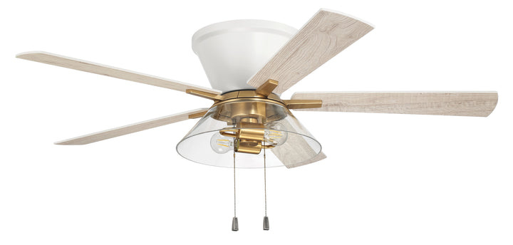 52" Insight White/SB Finish, White/Washed Oak Blades, Integrated Light kit Included CRAFTMADE