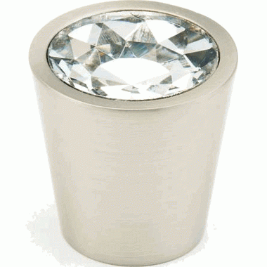 1 1/16 Inch Stargaze Clear Cylinder Cabinet Knob (Brushed Nickel Finish) SCHAUB