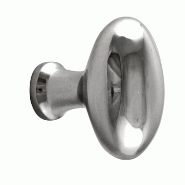 1 1/2 Inch Heavy Traditional Solid Brass Egg Cabinet Knob (Polished Chrome Finish) COPPER MOUNTAIN HARDWARE