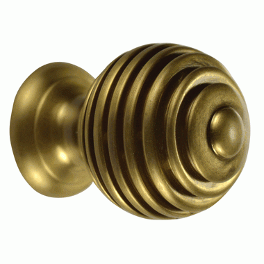 1 1/2 Inch Solid Brass Circular Knob (Antique Brass Finish) COPPER MOUNTAIN HARDWARE