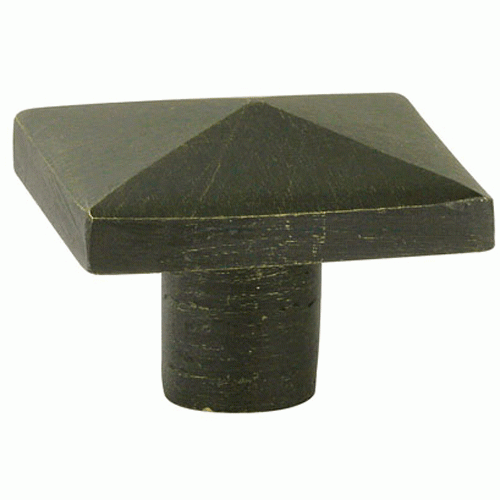 1 1/4 Inch Sandcast Bronze Square Knob (Medium Bronze Finish) EMTEK