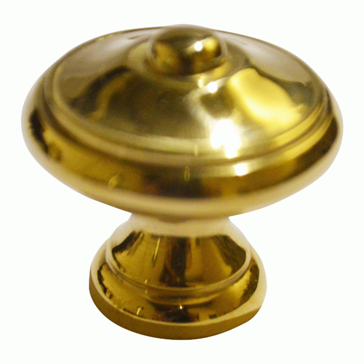 1 1/4 Inch Colonial Button Knob (Polished Brass Finish) COPPER MOUNTAIN HARDWARE