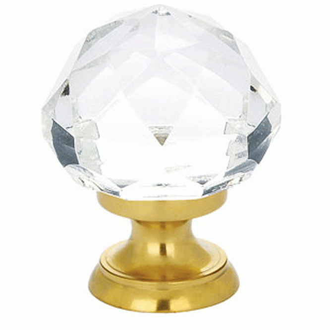 1 1/4 Inch Diamond Cabinet Knob (Polished Brass Finish) EMTEK