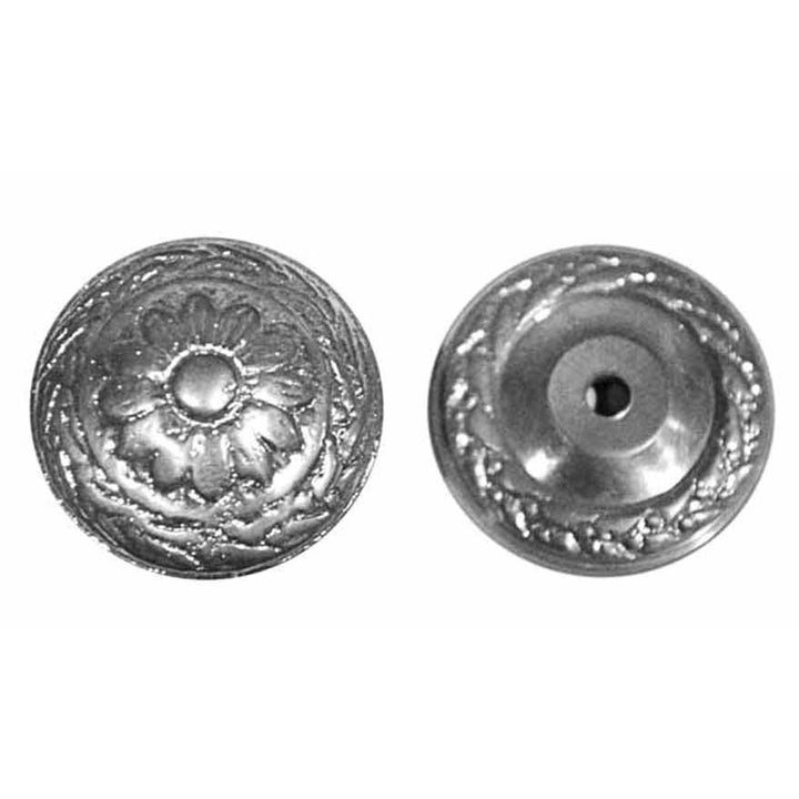 1 1/4 Inch Flower Cabinet Knob With Backplate (Brushed Nickel Finish) COPPER MOUNTAIN HARDWARE