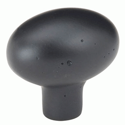 Emtek 1 1/4 Inch Sandcast Bronze Egg Knob (Matte Black Finish) EMTEK