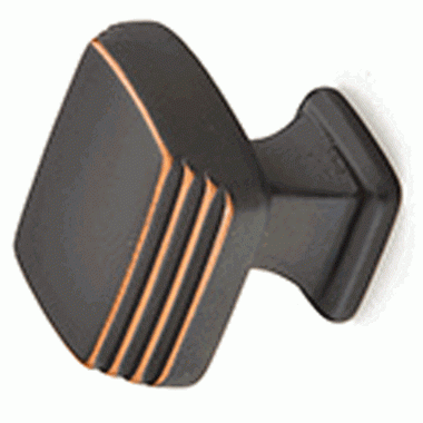 Emtek 1 1/4 Inch Solid Brass Art Deco Knob (Oil Rubbed Bronze Finish) EMTEK