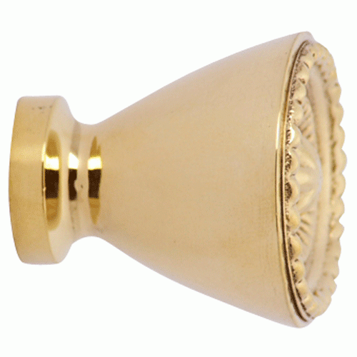 1 1/4 Inch Solid Brass Beaded Star Round Knob (Lacquered Brass Finish) COPPER MOUNTAIN HARDWARE