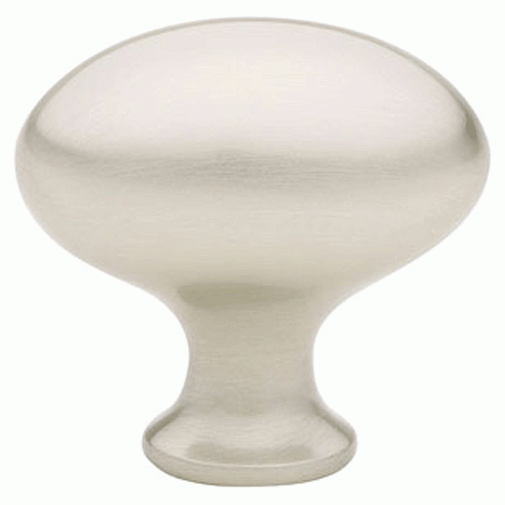 1 1/4 Inch Solid Brass Egg Cabinet Knob (Brushed Nickel Finish) EMTEK