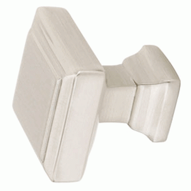 Emtek 1 1/4 Inch Solid Brass Geometric Square Knob (Satin Nickel Finish) EMTEK