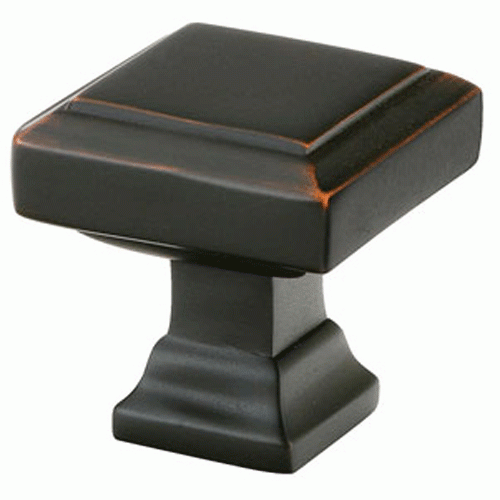 Emtek 1 1/4 Inch Solid Brass Geometric Square Knob (Oil Rubbed Bronze Finish) EMTEK