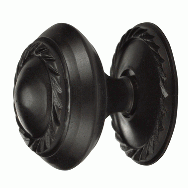 1 1/4 Inch Solid Brass Georgian Roped Round Knob (Oil Rubbed Bronze Finish) COPPER MOUNTAIN HARDWARE