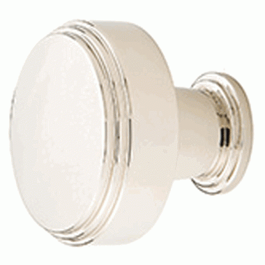 1 1/4 Inch Solid Brass Newport Knob (Polished Nickel Finish) EMTEK