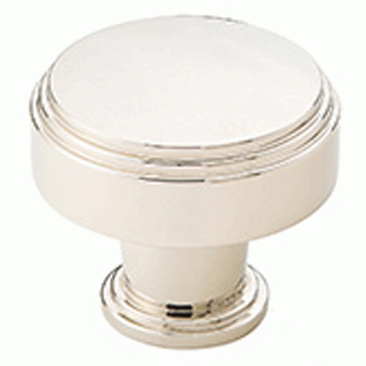 1 1/4 Inch Solid Brass Newport Knob (Polished Nickel Finish) EMTEK