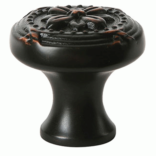 1 1/4 Inch Solid Brass Ribbon & Reed Cabinet Knob (Oil Rubbed Bronze Finish) EMTEK