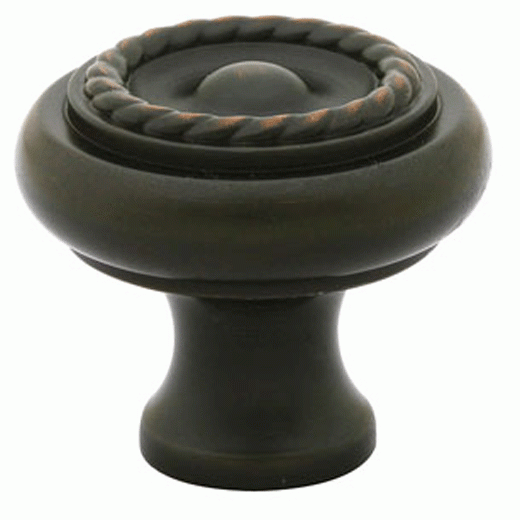 Emtek 1 1/4 Inch Solid Brass Rope Cabinet Knob (Oil Rubbed Bronze Finish) EMTEK