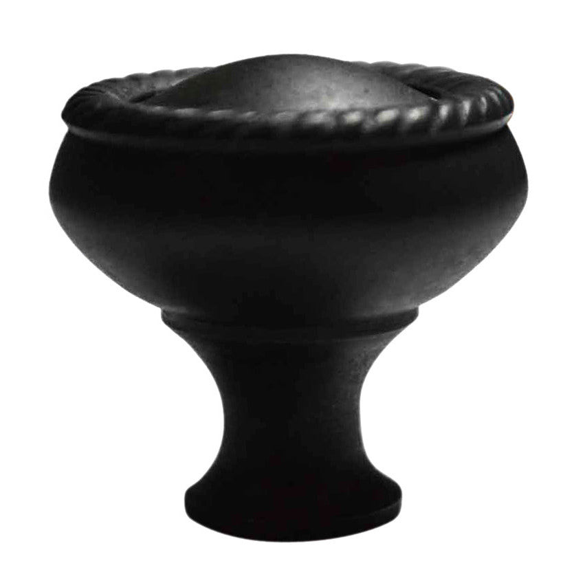 1 1/4 Inch Solid Brass Round Georgian Roped Border Knob (Oil Rubbed Bronze Finish) COPPER MOUNTAIN HARDWARE