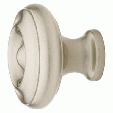 1 1/4 Inch Solid Brass Waverly Cabinet Knob (Brushed Nickel Finish) EMTEK