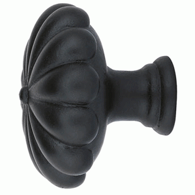 1 1/4 Inch Tuscany Bronze Fluted Round Knob (Flat Black) EMTEK