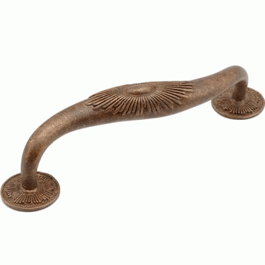1 1/8 Inch (5 Inch c-c) Sunburst Cabinet Pull (Highlighted Bronze Finish) SCHAUB