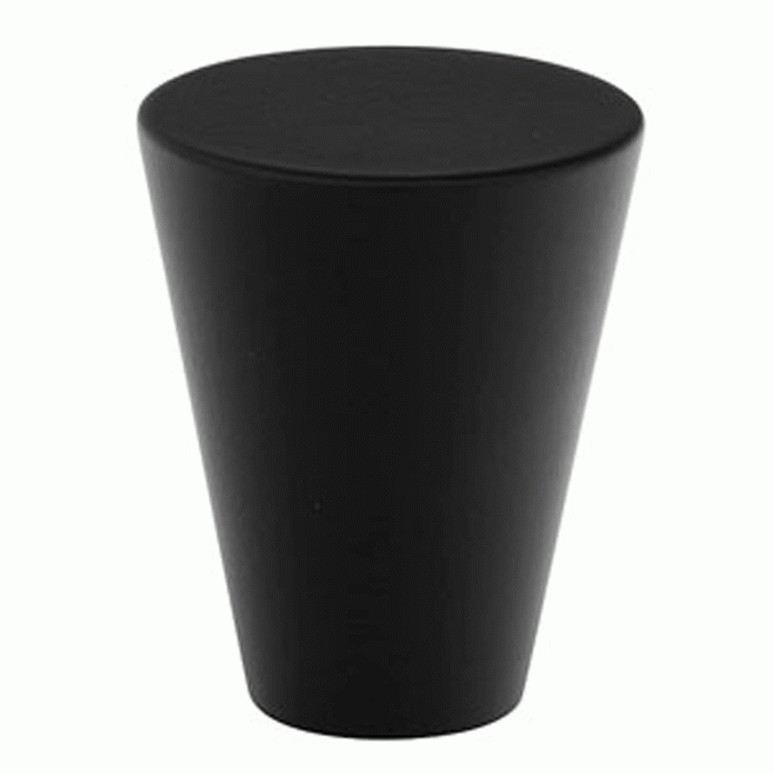 1 1/8 Inch Solid Brass Cone Knob (Flat Black Finish) EMTEK