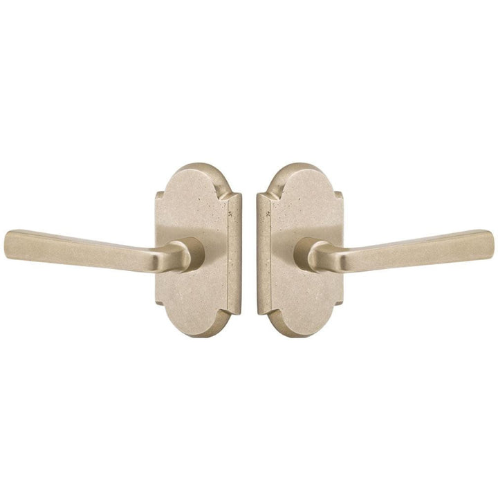 Sandcast Cimarron Lever With Arched Rosette EMTEK