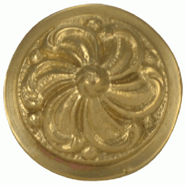 1 1/3 Inch Solid Brass Baroque / Rococo Knob (Lacquered Brass Finish) COPPER MOUNTAIN HARDWARE