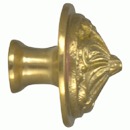 1 1/3 Inch Solid Brass Baroque / Rococo Knob (Lacquered Brass Finish) COPPER MOUNTAIN HARDWARE