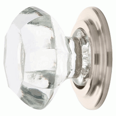 1 3/4 Inch Old Town Clear Wardrobe Knob (Polished Nickel Finish) EMTEK