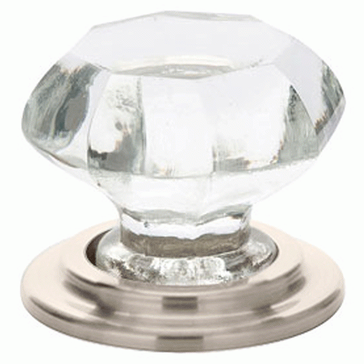 1 3/4 Inch Old Town Clear Wardrobe Knob (Polished Nickel Finish) EMTEK