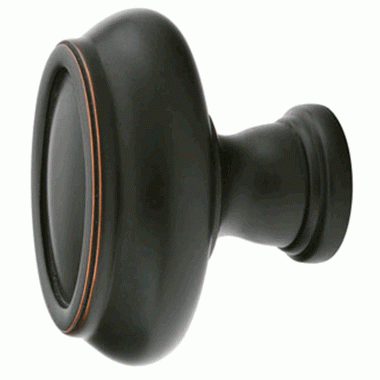 1 3/4 Inch Solid Brass Geometric Oval Cabinet Knob (Oil Rubbed Bronze Finish) EMTEK