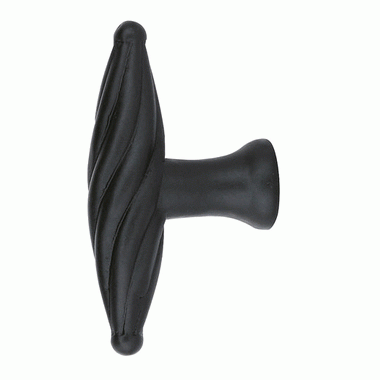 1 3/4 Inch Tuscany Bronze Twist Finger Knob (Flat Black) EMTEK