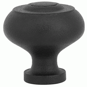 Emtek 1 3/4 Inch Wrought Iron Brittany Knob (Flat Black Finish) EMTEK