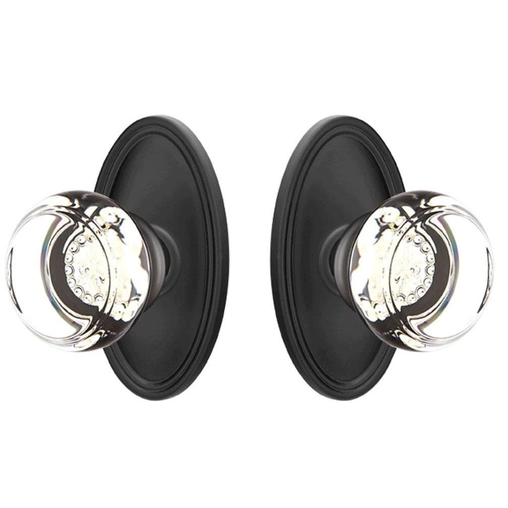 Emtek Crystal Georgetown Door Knob Set With Oval Rosette (Several Finishes Available) EMTEK