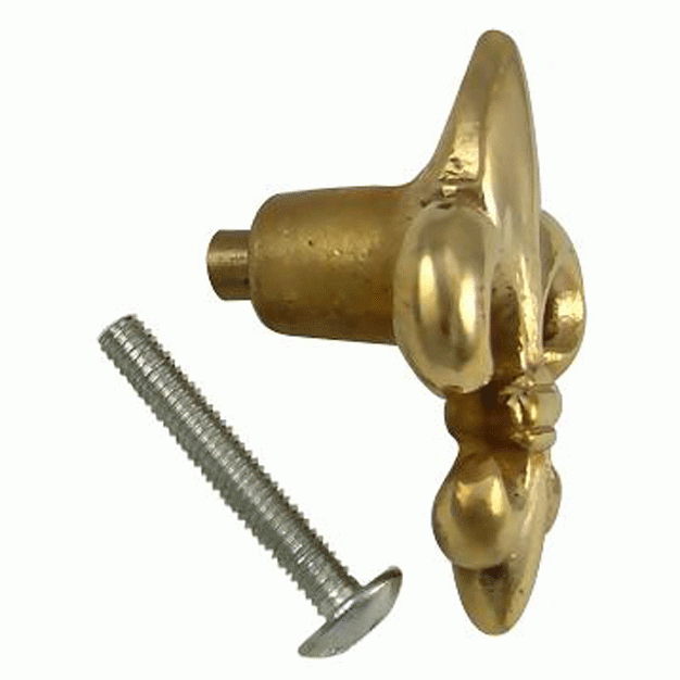 1 5/8 Inch Fleur de Lis Knob (Lacquered Brass Finish) COPPER MOUNTAIN HARDWARE