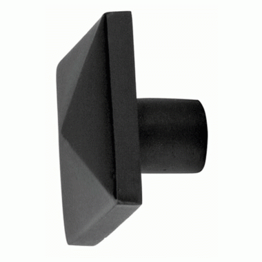 Emtek 1 5/8 Inch Sandcast Bronze Square Knob (Matte Black Finish) EMTEK