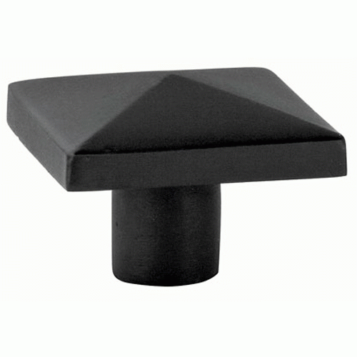 Emtek 1 5/8 Inch Sandcast Bronze Square Knob (Matte Black Finish) EMTEK