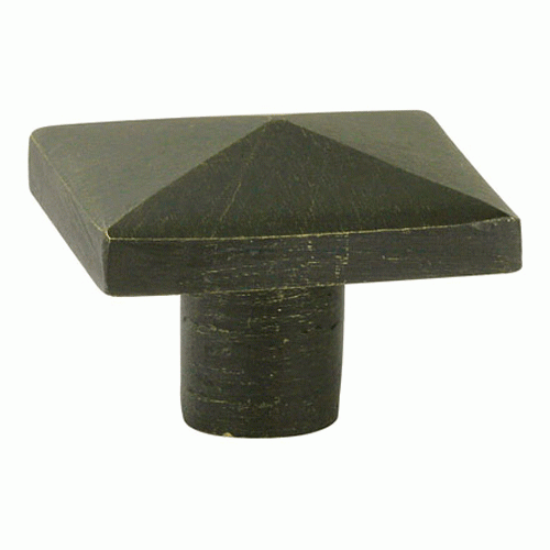 Emtek 1 5/8 Inch Sandcast Bronze Square Knob Oil Rubbed Bronze Finish EMTEK