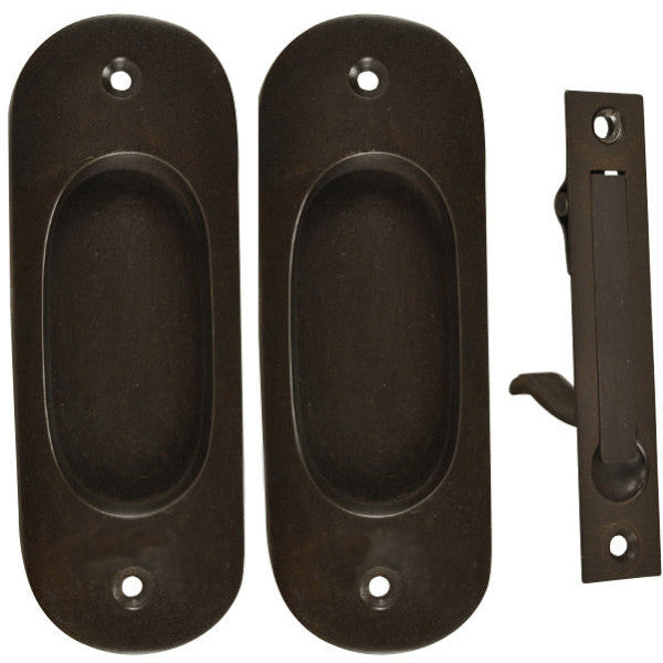 Traditional Oval Pattern Single Pocket Passage Style Door Set (Oil Rubbed Bronze Finish) COPPER MOUNTAIN HARDWARE