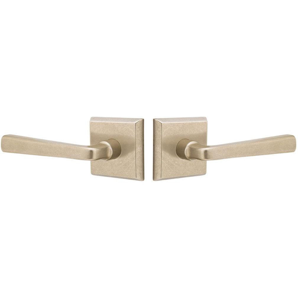 Sandcast Cimarron Lever With Square Rosette EMTEK