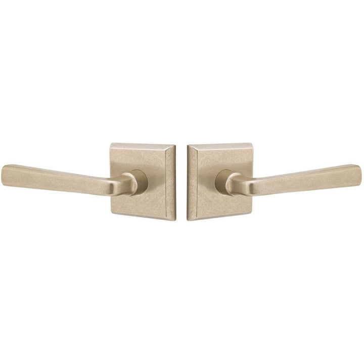 Sandcast Cimarron Lever With Square Rosette EMTEK