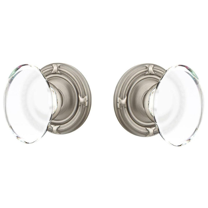 Emtek Crystal Hampton Door Knob Set With Ribbon & Reed Rosette EMTEK