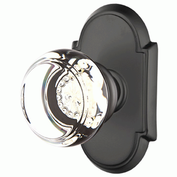 Crystal Georgetown Door Knob Set With # 8 Rosette (Several Finish Options) EMTEK