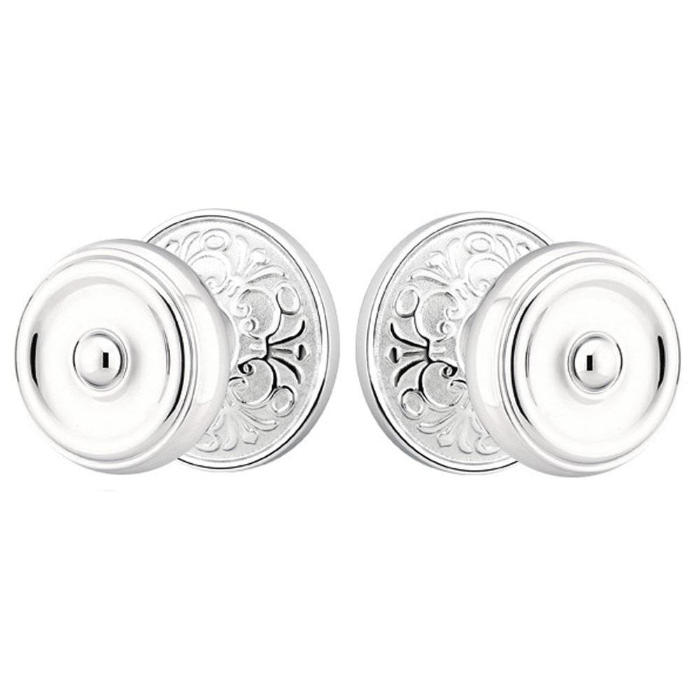 Emtek Solid Brass Waverly Door Knob Set With Lancaster Rosette (Several Finishes Available) EMTEK