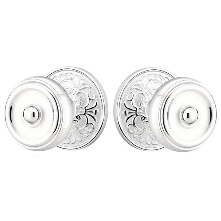 Emtek Solid Brass Waverly Door Knob Set With Lancaster Rosette (Several Finishes Available) EMTEK