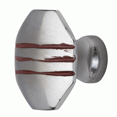 Aged 1 Inch Pure Brass Art Deco Cabinet Knob (Brushed Nickel Finish) COPPER MOUNTAIN HARDWARE