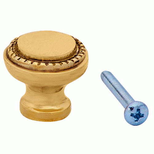 1 Inch Solid Brass Round Knob (Lacquered Brass Finish) COPPER MOUNTAIN HARDWARE