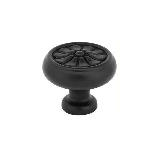 Emtek 1 Inch Tuscany Bronze Petal Knob (Flat Black) EMTEK