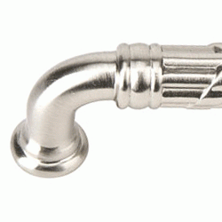 10 5/8 Inch (10 Inch c-c) Solid Brass Ribbon & Reed Fixed Pull - Estate (Brushed Nickel Finish) EMTEK